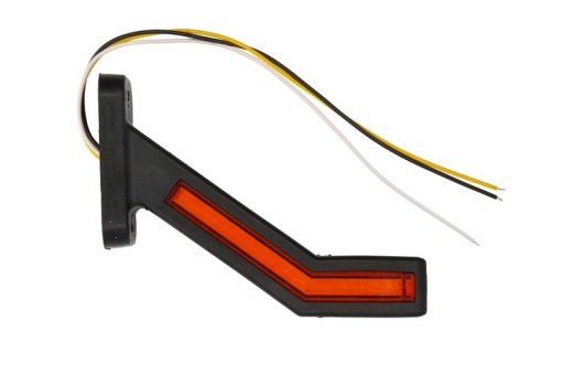 Lumina clarificare stanga, portocaliu/rosu/alb, LED, suprafata, lungime cablu 400mm, cu brat lung, 12/24V (cu functie de semnalizator spate)