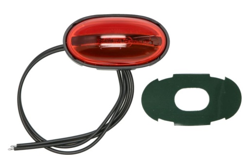 Lumina delimitare stanga/dreapta, forma: oval, rosu/alb, LED, inaltime 75mm; latime 39,5mm; adancime 31mm lungime cablu 380mm, fara prindere, 12/24V (IP6K9K)