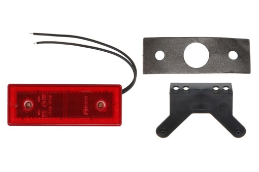 Lumini clarificare stanga/dreapta, rosu, LED, inaltime 44mm; latime 119mm; adancime 19,5mm, în relief, lungime cablu 220mm, cu cuier, 12/24V