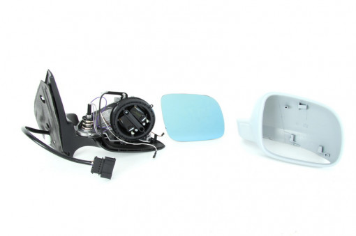 Oglinda dreapta electrica, incalzita, convex, albastru, cu carcasa, mica VW GOLF IV, BORA intre 1997-2006