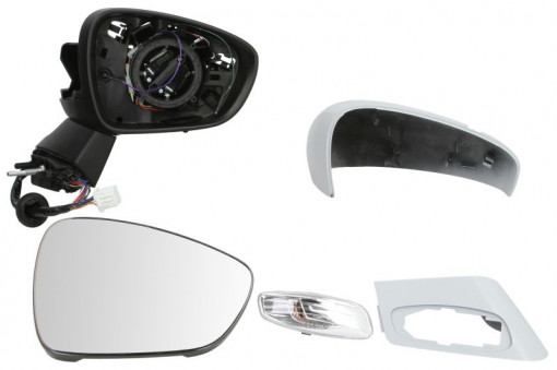 Oglinda laterala Dreapta (electric Da, convexa, incalzita, crom, captuseala, pliabil electric, cu senzor de temperatura) potrivit DS DS 4; CITROEN C4, C4 II, DS4