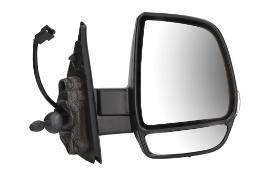 Oglinda laterala Dreapta (mecanic, convexa, crom, cu senzor de temperatura, dublu) potrivit FIAT DOBLO, DOBLO CARGO; OPEL COMBO TOUR, COMBO/MINIVAN