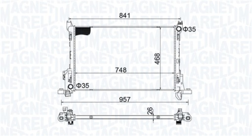 Radiator racire motor potrivit FIAT TALENTO; NISSAN NV300; OPEL VIVARO B; RENAULT TRAFIC III 1.6D/2.0D 05.14-