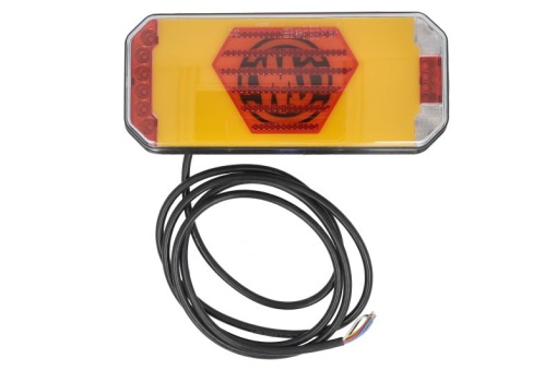 Stop spate stanga (LED, 12/24V, cu intermitent, cu far ceață, lumina de marșarier, cu stop, lumină de parcare, cu iluminare placuta, reflector, indicator dinamic, lungime cablu: 2m)
