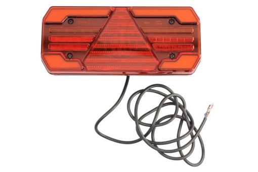 Stop spate stanga (LED, 12/24V, cu intermitent, cu far ceață, lumina de marșarier, cu stop, lumină de parcare, reflector triunghiular, lungime cablu: 2m)