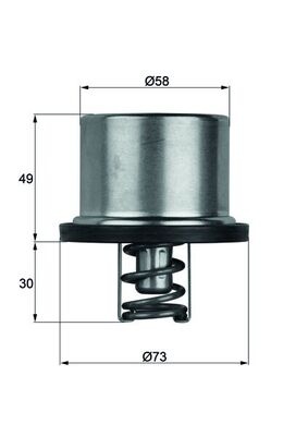 Termostat lichid racire (71°C, cu garnitura) potrivit VOLVO F12, F16, FH12, FH16, FL10, FL6, FL7, FS7 D12A340-TD73ES 08.77-