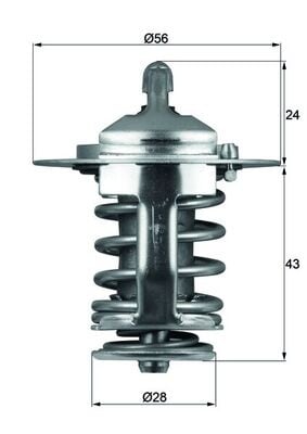 Termostat lichid racire (82°C) potrivit VOLVO S40 I, V40; CHERY TIGGO; CITROEN C4 AIRCROSS; DAEWOO LUBLIN II; HYUNDAI GALLOPER I, GALLOPER II, GRACE, H-1, H-1 / STAREX, H100 1.3-4.0 10.86-