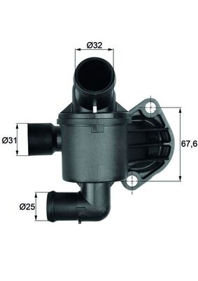 Termostat lichid racire (87°C, in carcasa) potrivit VW AMAROK, CRAFTER 30-35, CRAFTER 30-50 2.0D 09.10-05.22