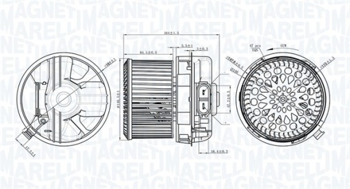 Ventilator habitaclu potrivit CITROEN C1; PEUGEOT 107; TOYOTA AYGO, AYGO/HATCHBACK 1.0/1.4D 06.05-09.14