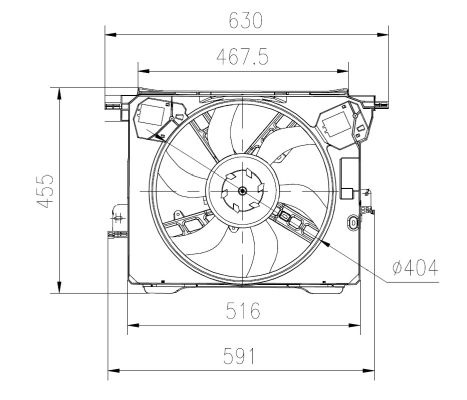 Ventilator radiator (cu carcasa) potrivit SMART FORFOUR, FORTWO 0.9/1.0 07.14-