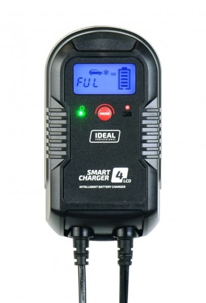 Aparat incarcat baterii auto SMART CHARGER 4 LCD, voltaj incarcare: 6/12 V IDEAL, curent incarcare: 2/4A, alimentare: 230V, tip baterie: AGM/GEL/MF/WEL