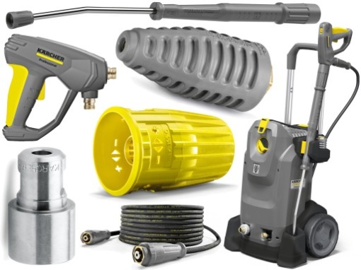 Aparat spalat cu inalta presiune HD 8/18-4 clasa M: mijloc 760 l/ora, 270 bar, varf motor: pompa axiala trifazata, cu 3 pistoane; pistoane din inox