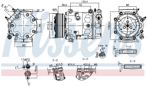 Compresor climatizare potrivit CITROEN JUMPER II; OPEL MOVANO C; PEUGEOT BOXER 2.0D/2.2D 07.15-