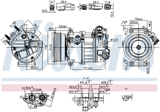 Compresor climatizare potrivit VOLVO S60 II, S80 II, V60 I, V60 II, V70 III, XC60 I, XC70 II 1.5/2.0/2.0D 09.13-12.21