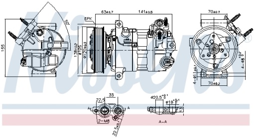 Compresor climatizare potrivit VOLVO S60 II, S90 II, V40, V90 II, XC60 I, XC90 II 1.5-2.0H 05.14-