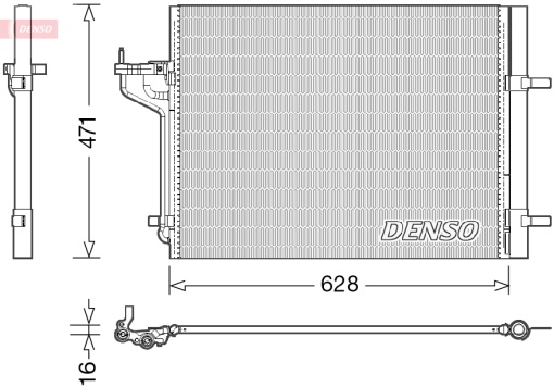 Condensator climatizare (cu uscator) potrivit FORD C-MAX II, FOCUS III, FOCUS III/HATCHBACK, GRAND C-MAX 1.6-2.0D 04.10-02.20 - Img 1