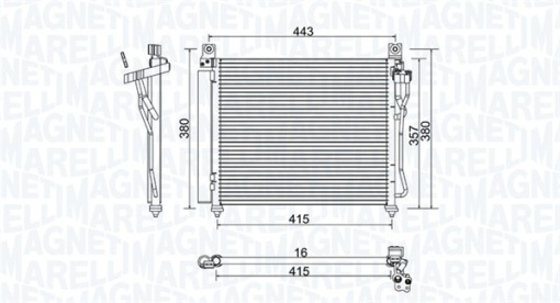 Condensator climatizare (cu uscator) potrivit KIA PICANTO I 1.0-1.1LPG 04.04-09.11
