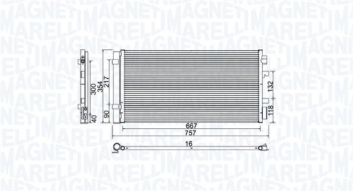Condensator climatizare (cu uscator) potrivit RENAULT FLUENCE, GRAND SCENIC III, MEGANE, MEGANE III, MODUS, SCENIC III 1.2-2.0D 05.08-