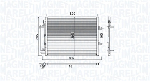 Condensator climatizare (cu uscator) potrivit RENAULT TWINGO II 1.2/1.5D/1.6 03.07-