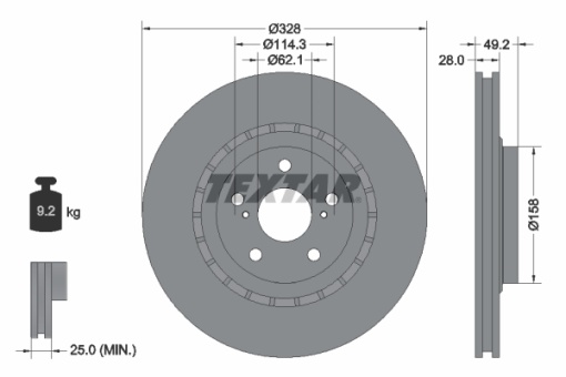 Disc frana Fata Dreapta/Stanga potrivit LEXUS ES, NX, RX; TOYOTA HIGHLANDER / KLUGER, PREVIA III, RAV 4 III, RAV 4 IV 2.0-3.5H 10.05- - Img 1