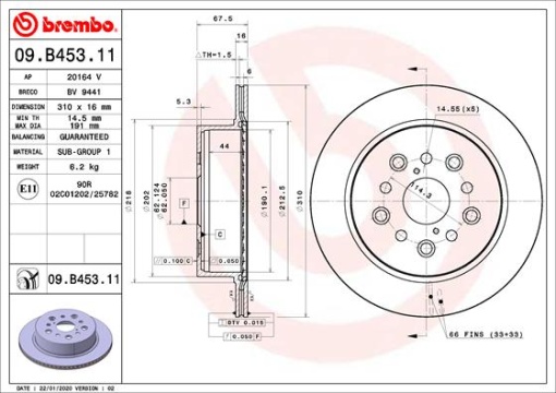 Disc frana Spate Dreapta/Stanga potrivit LEXUS GS, LS; TOYOTA CELSIOR, CROWN 3.0/4.0/4.3 12.89-08.06