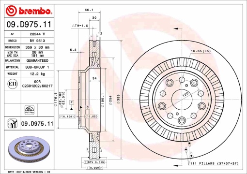 Disc frana Spate Dreapta/Stanga potrivit LEXUS LC, LS 3.5/3.5H/5.0 11.16-