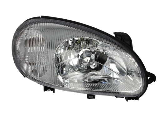 Far Dreapta (H4, electric, fara motoras, culoare insert: gri, culoare semnalizator: transparent) potrivit DAEWOO LANOS; FSO LANOS