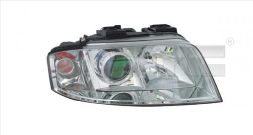 Far dreapta (H7/H7, reglaj electric, fundal cromat) AUDI A6 2001-2005