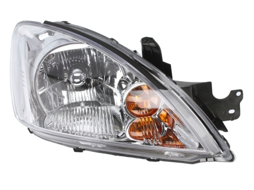 Far fata Dreapta (H4, electric, fara motoras, culoare insert: cromat, culoare semnalizator: galben) potrivit MITSUBISHI LANCER VII 01.04-12.08