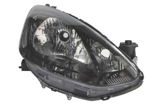 Far fata Dreapta (H4/PY21W/W5W, electric, cu motor, culoare insert: negru) potrivit MAZDA 2 -06.15