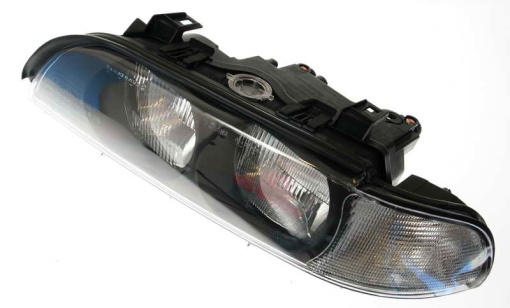 Far fata Stanga (H7/HB3, electric, cu motor, culoare insert: negru, culoare semnalizator: alb) potrivit BMW 5 (E39)