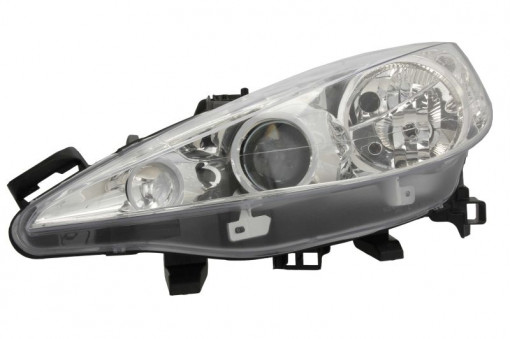 Far stanga (H1/H7, reglaj electric, cu motoras, fundal cromat) PEUGEOT 207, 207 CC, 207 SW