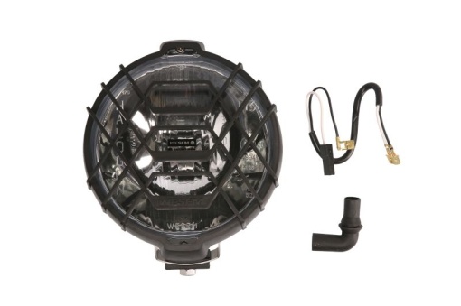 Far universal stanga/dreapta (faza lunga, H3, 12/24V, diametru 152mm, alb, metal, crom, lungime cablu: 150mm)
