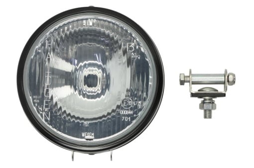 Far universal stanga/dreapta (faza lunga, H3, 12/24V, diametru 160mm, transparent, metal, negru)