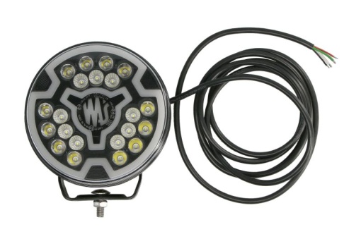 Far universal stanga/dreapta (faza lunga, LED, 12/24V, 87,4W, inaltime 194mm, diametru 179mm, adancime: 78mm, transparent, aluminiu, negru, lumini pozitie, lampă de degajare laterală, lungime cablu: 30