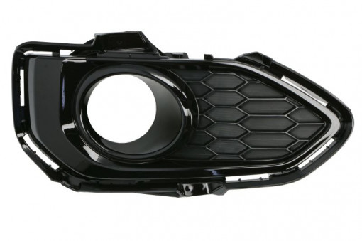 Grila bara fata dreapta cu locas lampa ceata, negru lucios potrivit HONDA JAZZ IV 09.15-01.20