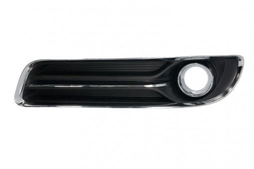 Grila bara fata Stanga cu locas proiector, plastic, crom/negru potrivit CHRYSLER 300C 09.04-11.12 04.11-10.14