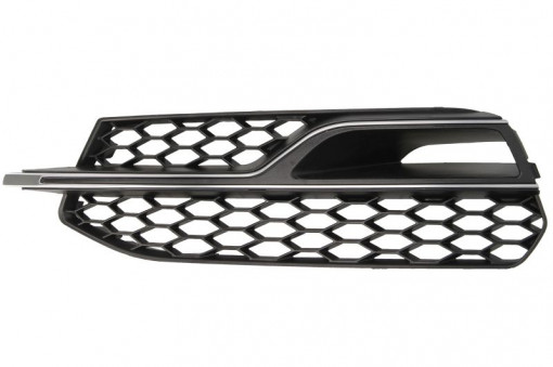 Grila bara fata stanga (S-LINE, locas proiector, plastic, crom/negru) AUDI A3 2008-2016
