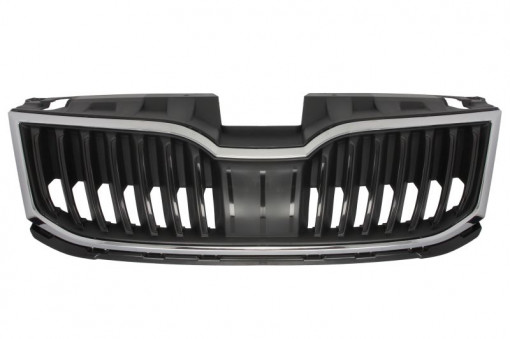 Grila radiator cu dunga, crom/negru potrivit SKODA OCTAVIA III 1.0-2.0D dupa 2012 - Img 1