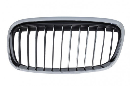 Grila radiator stanga (rama crom; cu dungi superioare acoperite cu crom, LUXURY, negru) potrivit BMW 2 Active Tourer F45, F46, 2 Gran Tourer F46 09.14-12.18