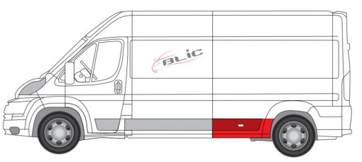 Kit reparatie aripa spate stanga (inainte de roti, model lung; cu orificiu pentru lumina de degajare) potrivit CITROEN JUMPER; FIAT DUCATO; PEUGEOT BOXER 04.06-08.14