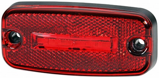 Lumina delimitare stanga/dreapta, rosu, LED, inaltime 51mm; latime 22mm; adancime 111mm, fixare orizontala, lungime cablu 5000mm, fara prindere, 24V (IP5K4K)
