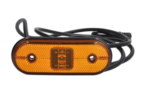 Lumina delimitare stanga/dreapta; UNIPOINT I, forma: oval, portocaliu, LED, inaltime 44mm; latime 119mm; adancime 18mm lungime cablu 1500mm, fara prindere, 24V (conector: ASS3 3PIN, IP69K, UNIPOINT I) - Img 1