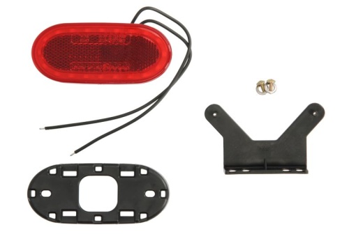 Lumini clarificare stanga/dreapta, rosu, LED, inaltime 46,5mm; latime 106,5mm; adancime 21,8mm, în relief, lungime cablu 220mm, cu cuier, 12/24V