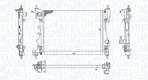 Radiator motor potrivit CITROEN NEMO, NEMO/MINIVAN; FIAT FIORINO, FIORINO/MINIVAN, QUBO; PEUGEOT BIPPER, BIPPER TEPEE 1.4