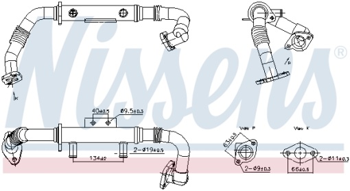 Radiator recirculare gaze esapament potrivit NISSAN NAVARA NP300, PATHFINDER III 2.5D 01.05-