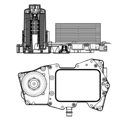 Radiator ulei (cu filtru) potrivit LAND ROVER RANGE ROVER III, RANGE ROVER IV, RANGE ROVER SPORT II 4.4D 07.10-03.22