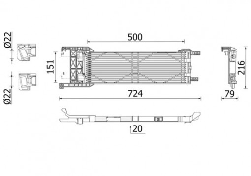 Radiator ulei potrivit ALFA ROMEO GIULIA, STELVIO 2.0/2.2D 10.15-