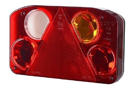 Stop spate dreapta (12V, cu intermitent, cu far de ceață, lumina de marșarier, cu stop, lumină de parcare, reflector triunghiular; fara bec)