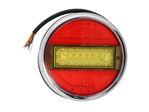 Stop spate stanga/dreapta (LED, 12/24V, cu intermitent, cu lumina de ceata, lumina de marșarier, cu lumina stop, lumini parcare, fara reflector, rama cromata) - Img 1